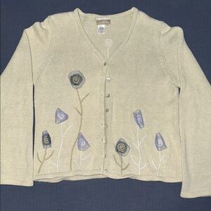 Vintage Coldwater Creek Light Pistachio Cardigan Sweater  EUC S